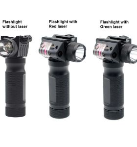 Trirock Tactical LED 200 lumens Combo illumination vertical grip Flashlight Fits 21mm Weaver Picatinny rail