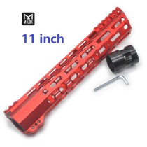 New Clamp style red M-LOK free float AR15 M16 M4 rifle handguard with a curve slant cut nose fit .223/5.56 rifles