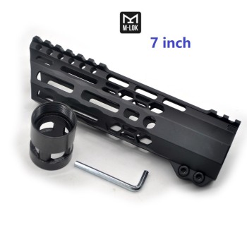 Trirock New Clamp style 7 inches black M-LOK free float AR15 M16 M4 rifle handguard with a curve slant cut nose fit .223/5.56 rifles