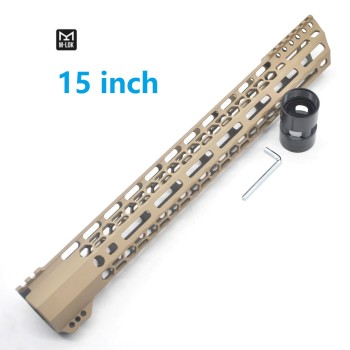 New Clamp style TAN/FDE M-LOK free float AR15 M16 M4 rifle handguard with a curve slant cut nose fit .223/5.56 rifles