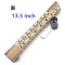 Trirock New Clamp style 13.5 inch Tan/ FDE M-LOK free float AR15 M16 M4 rifle handguard with a curve slant cut nose fit .223/5.56 rifles