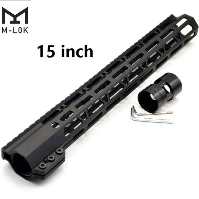 Trirock Clamp On Black Tactical 15 inch M-LOK handguard for AR15 M4 M16 with Steel Barrel Nut fits .223/5.56 rifles