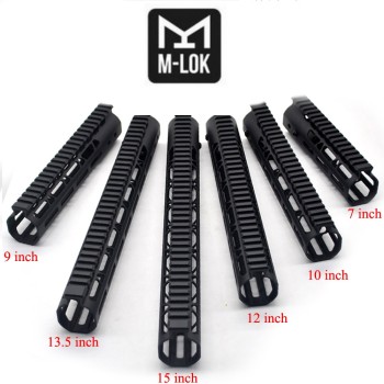 Trirock Black anodized optional 7'' 9'' 10'' 12'' 13.5'' 15'' Length M-LOK AR15 Handguard with Free Float Rail Mounting System