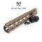 Trirock NSR Lightweight Tan/FDE 12 inch One Piece Style AR-15 System M-LOK Free Float AR15 Handguard with steel barrel nut