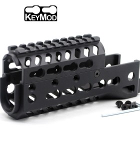 Trirock Universal 6.5 inch Black Two-pieces design drop in style AK Keymod Handguard fits both RU & US AK47