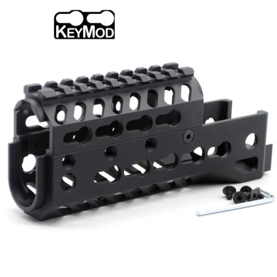 Trirock Universal 6.5 inch Black Two-pieces design drop in style AK Keymod Handguard fits both RU & US AK47