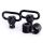 TRIROCK 2-Pack 1.0 inch Push Button Quick Release Detachable Sling Swivel with thread bottom cover mount Loop Adapter