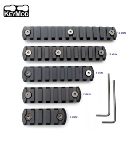 Trirock Black Keymod picatinny rail sections kit fits key mod handguard rail mount system - Optional 5,7,9,11,13 Slots