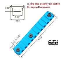 Trirock New Blue Optional 5, 7, 9, 11, 13 Slots Picatinny / Weaver Rail Section for KeyMod Handguard System