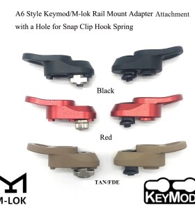 TriRock optional Black/Red/Tan Rail Mount Adpater Attachment with a Hole for Snap Clip Hook Spring Fit Handguard Rail System