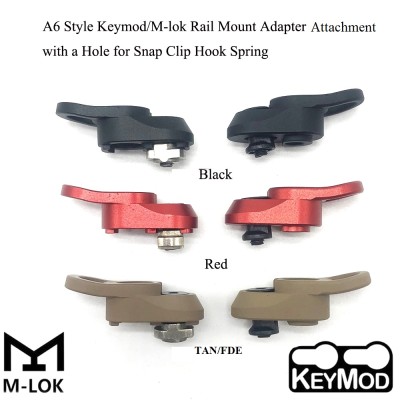 TriRock optional Black/Red/Tan Rail Mount Adpater Attachment with a Hole for Snap Clip Hook Spring Fit Handguard Rail System