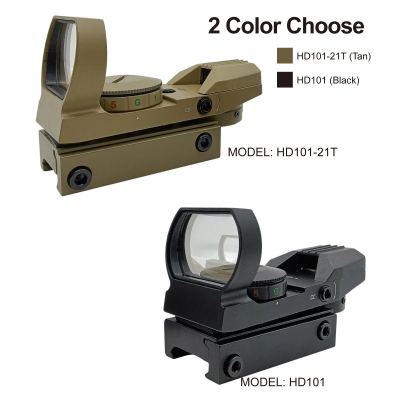 Trirock optional TAN/FDE or Black optic rifle Holographic Reflex Red Green Dot Sight Scope with 4 Type Reticle For 20mm Rails