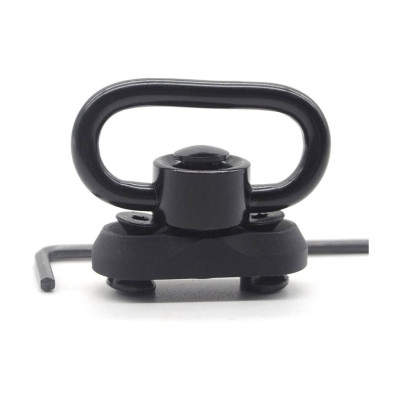 Trirock QD Push Button Sling Swivel 1.25 Inch Hook with Round Edge Keymod Base for AR15