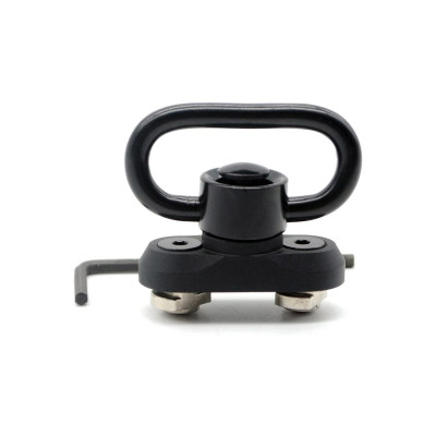 Trirock QD Push Button Sling Swivel 1.25 Inch Hook with Round Edge M-LOK Base for AR15