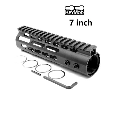 Tirock 9 color NSR 7 inch optional  Black/Pink/Purple/Blue/Gold/Gray/OD green/FDE/Red Free Floating Blue KeyMod AR15 Handguard With Rail Mount Steel Barrel Nut