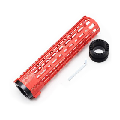 Trirock Red 10 Inches Ultralight Free Float Keymod Handguard for .308/7.62 Rifle with Rail Mount System