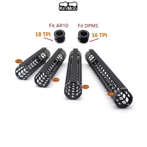 Trirock Black optional 10" 12" 15" 17" Ultralight Free Float Keymod Handguard for .308/7.62 Rifle with Rail Mount System