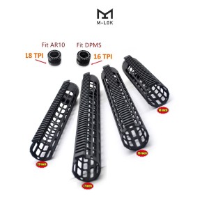 Trirock Black optional 10" 12" 15" 17" Ultralight Free Float M-LOK Handguard for .308/7.62 Rifle with Rail Mount System