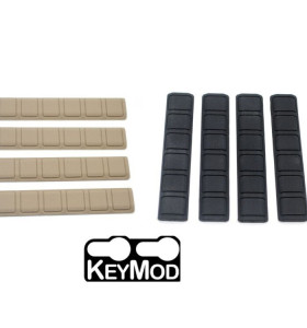 Trirock 4-pack optional Black/FDE Heat Resistant Anti-Slip keymod Handguard Weaver Picatinny Protector Rubber Rail Square pattern
