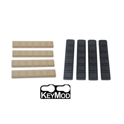 Trirock 4-pack optional Black/FDE Heat Resistant Anti-Slip keymod Handguard Weaver Picatinny Protector Rubber Rail Square pattern