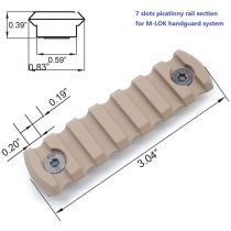 Trirock TAN/FDE optional  5, 7, 9, 11, 13 slots M-LOK Black Aluminum Picatinny Rail Section