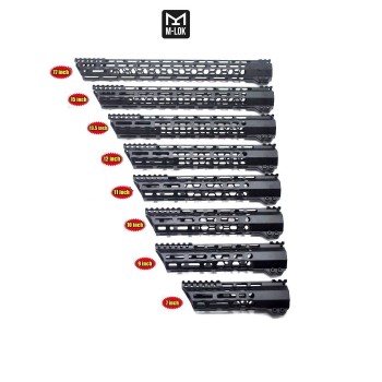 Trirock New Clamp style black M-LOK free float AR15 M16 M4 rifle handguard with a curve slant cut nose fit .223/5.56 rifles
