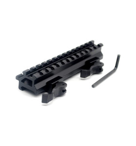 TRIROCK see-through Throw Lever Riser Mount Picatinny Riser Mount with 13 Slots Double Rails Quick Release Detachable fits Scope Optics