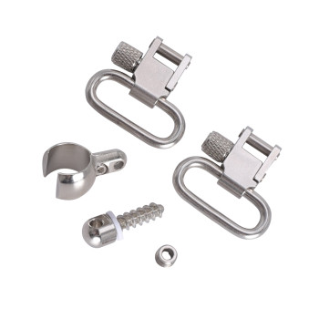 Trirock Silver 1.0'' Rifle Quick Detachable Sling Swivels Mount Kit for Lever Action, Tube Magazine Rifles and Carbines Magnum Split Band fit Ruger and Browning S-3912N