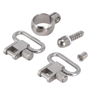 TRIROCK 1.0'' Silver Quick Detachable Sling Swivels Mount Kit of Full Band Magazine Tube diameters .645"-.660" Fits Winchester/Marlin Lever Action Rifles S-3312N