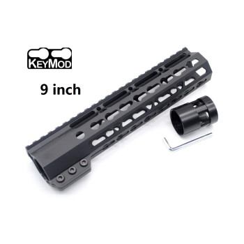 Trirock New Clamp On Black Tactical 9 inches Keymod handguard for AR15 M4 M16 with Steel Barrel Nut fits .223/5.56 rifles
