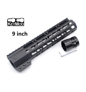 Trirock New Clamp On Black Tactical 9 inches Keymod handguard for AR15 M4 M16 with Steel Barrel Nut fits .223/5.56 rifles