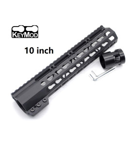 Trirock New Clamp On Black Tactical 10 inches Keymod handguard for AR15 M4 M16 with Steel Barrel Nut fits .223/5.56 rifles
