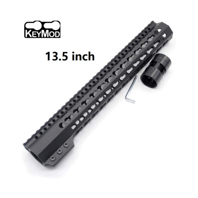 Trirock New Clamp On Black Tactical 13.5 inches Keymod handguard for AR15 M4 M16 with Steel Barrel Nut fits .223/5.56 rifles