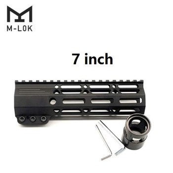 Trirock Clamp On Black Tactical 7 inches M-LOK handguard for AR15 M4 M16 with Steel Barrel Nut fits .223/5.56 rifles