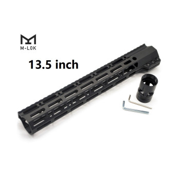 Trirock Clamp On Black Tactical 13.5 inches M-LOK handguard for AR15 M4 M16 with Steel Barrel Nut fits .223/5.56 rifles