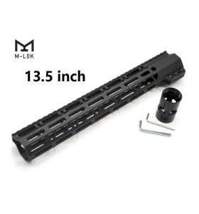 Trirock Clamp On Black Tactical 13.5 inches M-LOK handguard for AR15 M4 M16 with Steel Barrel Nut fits .223/5.56 rifles