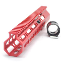 Trirock Clamp On Red Tactical 11 inch Keymod handguard for AR15 M4 M16 with Steel Barrel Nut fits .223/5.56 rifles