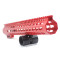Trirock Clamp On Red Tactical 13.5 inch Keymod handguard for AR15 M4 M16 with Steel Barrel Nut fits .223/5.56 rifles