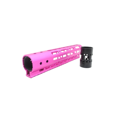 Trirock New NSR 9 Inch Length Pink Free Floating KeyMod AR15 Handguard With Rail Mount Steel Barrel Nut