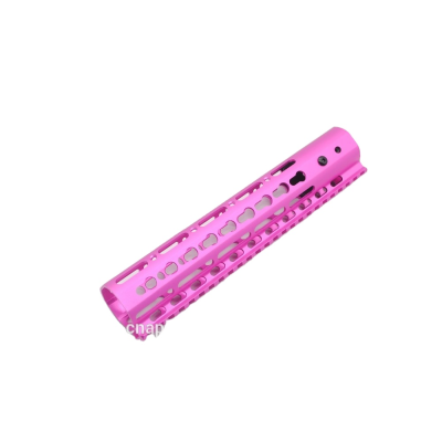 Trirock New NSR 10 Inch Length Pink Free Floating KeyMod AR15 Handguard With Rail Mount Steel Barrel Nut