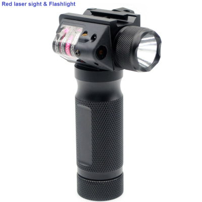 Trirock Tactical LED Red laser 200 lumens Combo illumination vertical grip Flashlight Fits 21mm Weaver Picatinny rail