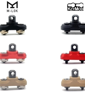 Trirock M-LOK & Keymod optional Black/Red/FDE sling swivel adapter with base Mount for MLOK or Key mod rail system