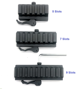 Trirock Quick Detachable Tactical optional 5, 7, 9 slots Picatinny Riser Scope Lever Mount Base Adapter fits 20mm rails - Black