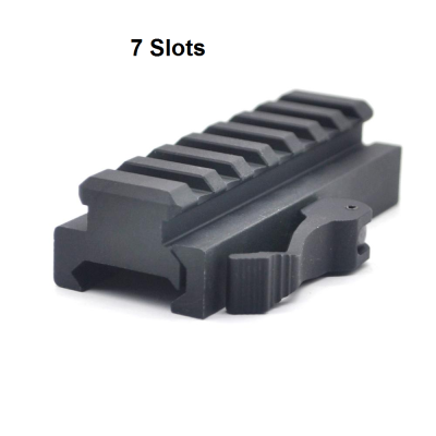 Trirock Quick Detachable Tactical optional 5, 7, 9 slots Picatinny Riser Scope Lever Mount Base Adapter fits 20mm rails - Black