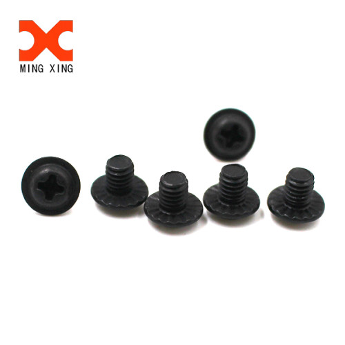 M2 M2.5 M3 steel with balck round pan phillips flange washer head machine screw