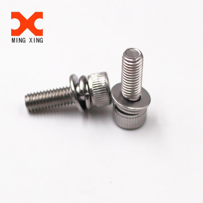 A2 bolts with head knurled M8 M10 Socket cap screws stainless steel hex head bolts DIN912 machine screw