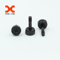 White knurled flat head thumb screw