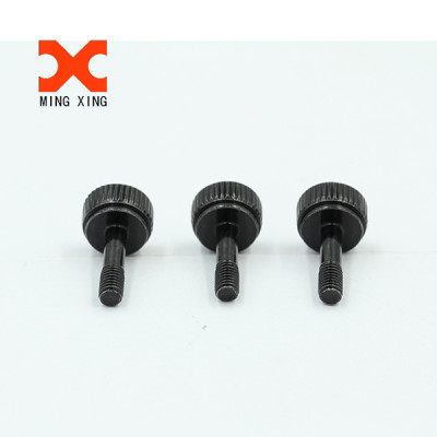 White knurled flat head thumb screw