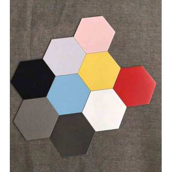 Black decoartive hexagon tilesfor workshop