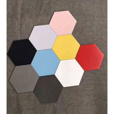 Black decoartive hexagon tilesfor workshop